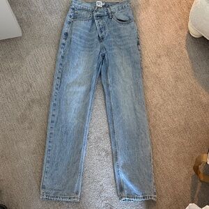 Princess Polly Light Blue Straight Leg Jeans